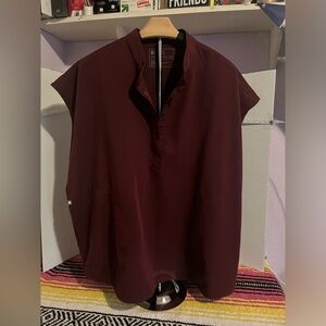 Figs Rafaela Oversized Scrub Top Burgundy XXL
